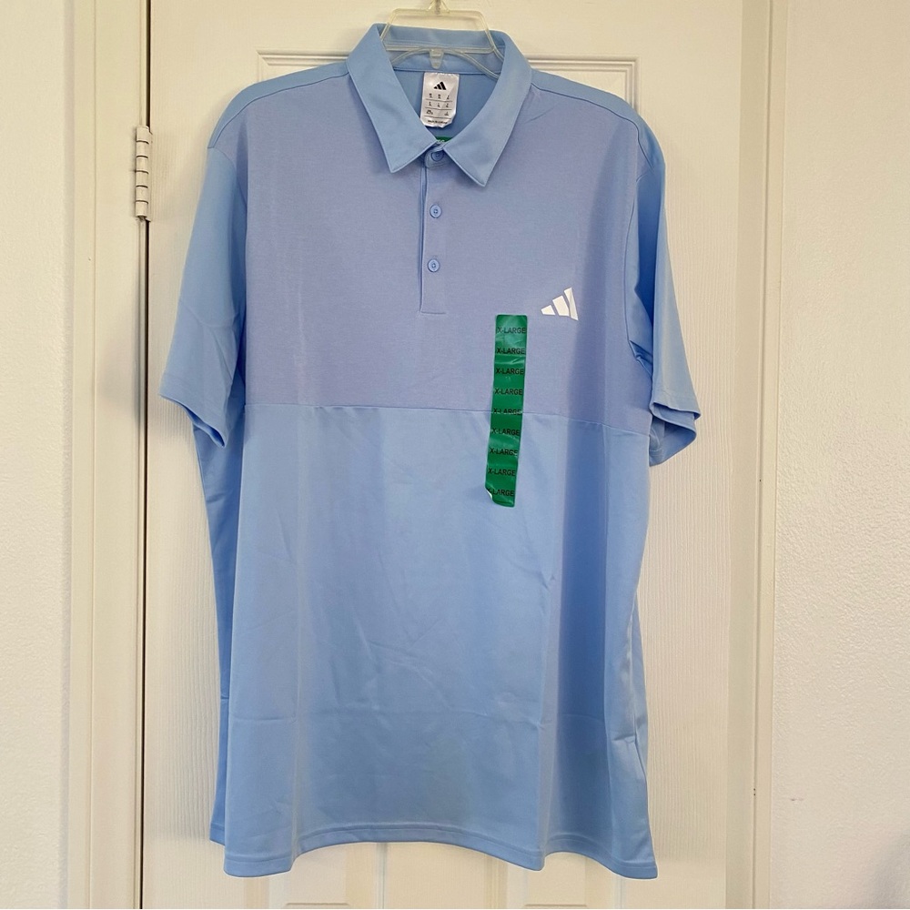 Adidas Men's Light Blue Polo Golf Shirt - NWT
